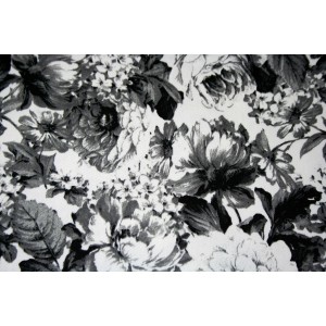 10cm Canvas STRETCH "Dark Bouquet" HILCO sz/ws (Grundpreis € 25.00/m)